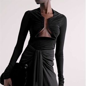 NWOT Rick Owen’s Prong Ruched Cupro Jersey Top